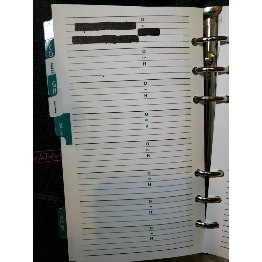 Vintage At A Glance  Black Cloth  Zip Closure Planner Binder 8.5”x6”